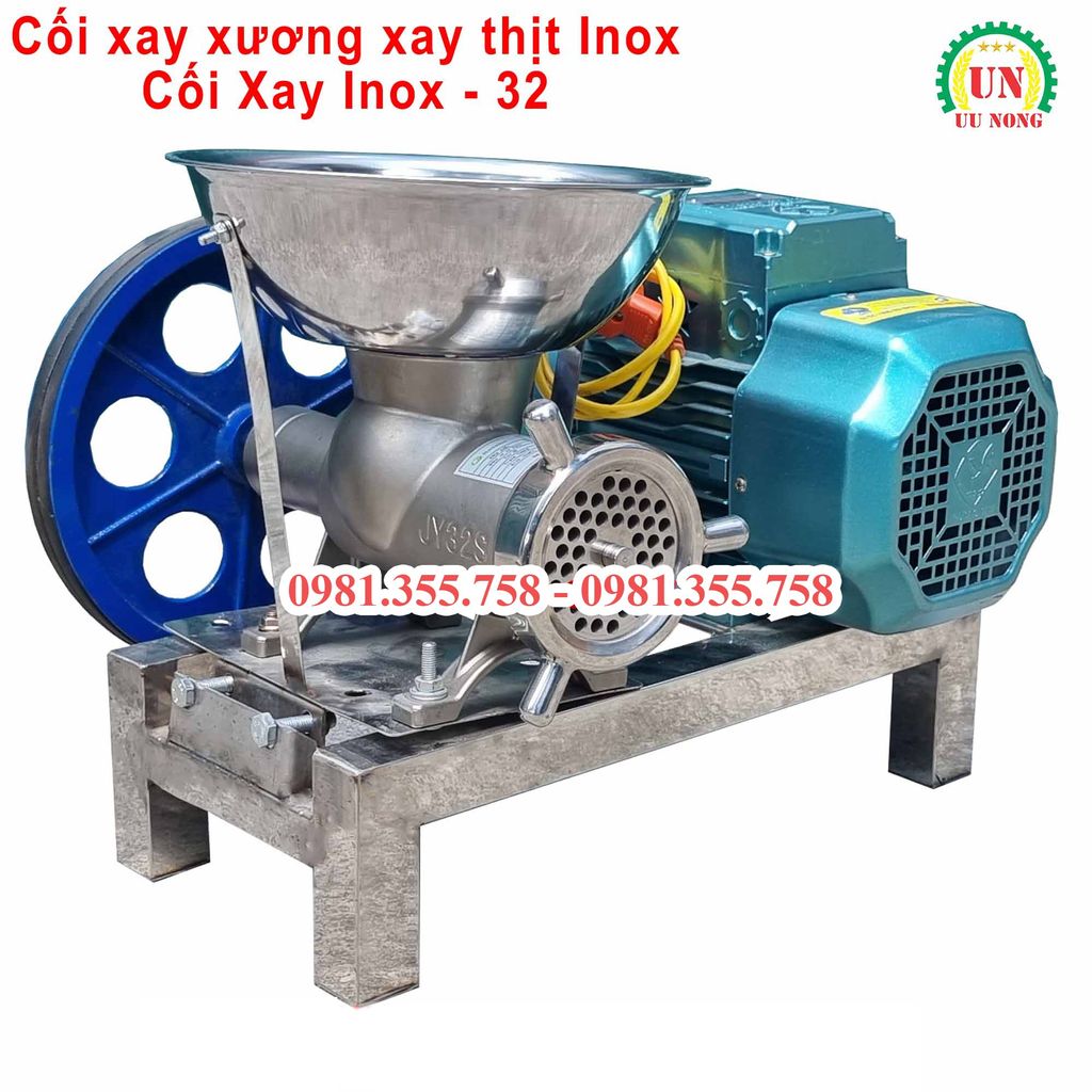 Máy xay thịt xay xương inox cối 32