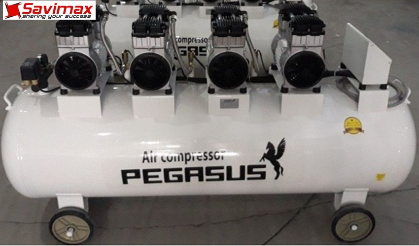 MÁY NÉN KHÍ KHÔNG DẦU GIẢM THANH PEGASUS 6HP, 330L, 220V