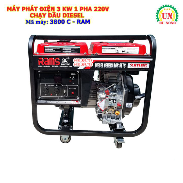 Máy phát điện 3Kw chạy dầu 3800C RAM