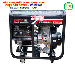 Máy phát điện 5 Kw chạy dầu có đề nổ 6500CE RAM