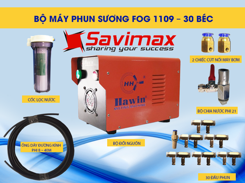 Bộ máy phun sương FOG 1109 – 30 béc-50m dây