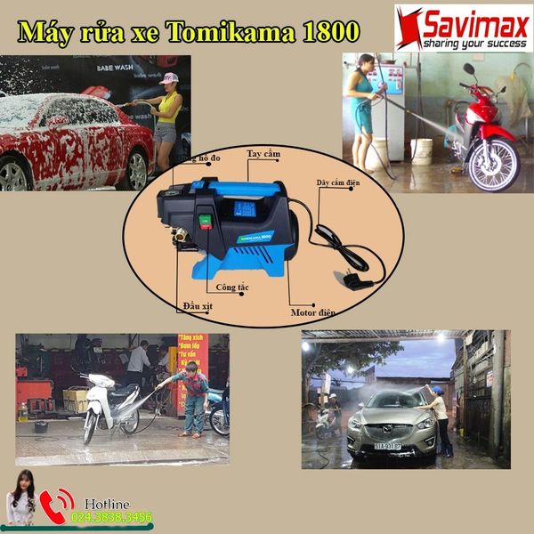 Máy rửa xe Tomikama 1800