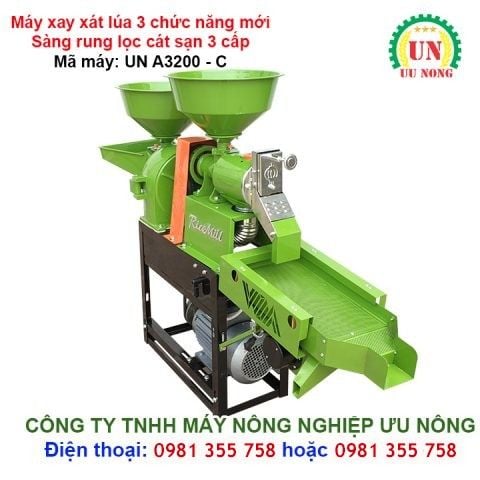 Máy xay xát lúa gạo 3 chức năng UN A3200-C