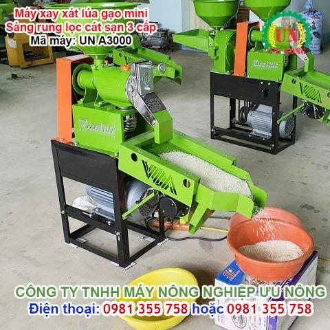 Máy xay xát lúa gạo mini UN A3000
