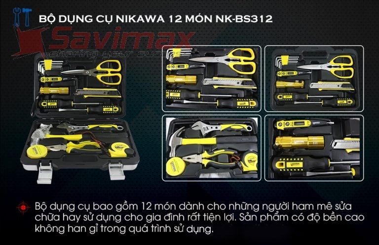 Bộ dụng cụ cầm tay 12 món Nikawa NK-BS312