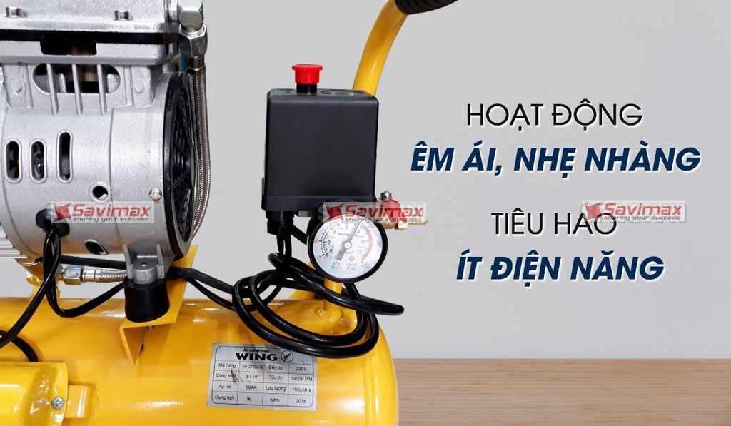 Máy nén khí không dầu giảm âm Wing TW-OF550