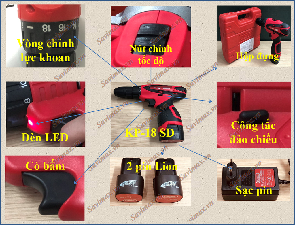 Máy Khoan Pin Oshima KP18SD