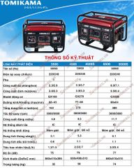 Máy phát điện Tomikama 4500 công suất 3.5kw, chạy xăng, giật nổ