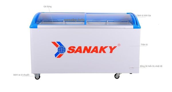 Tủ đông Sanaky VH 682K kính cong