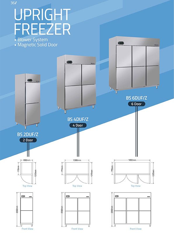 Tủ đông 6 cánh inox Berjaya BS 6DUF/Z