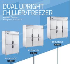 Tủ nửa đông nửa mát Berjaya 6 cánh BS-DU4F2C/Z (4 đông, 2 mát)