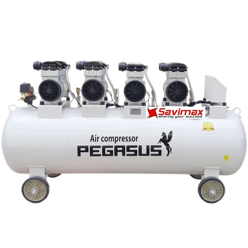 MÁY NÉN KHÍ KHÔNG DẦU GIẢM THANH PEGASUS 6HP, 330L, 220V