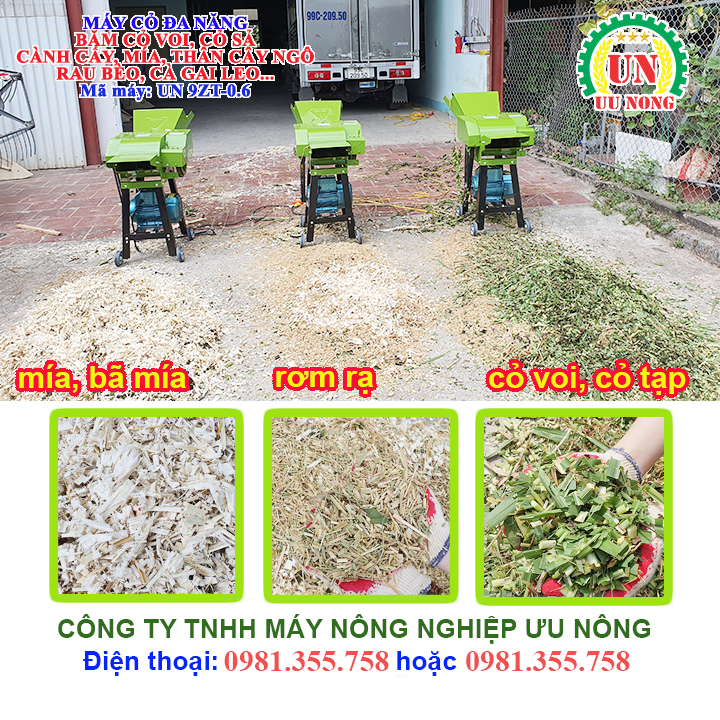 Máy băm rơm đa năng Ưu Nông UN 9ZT-0.6