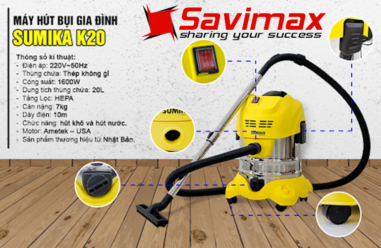 Máy hút bụi gia đình Sumika K20