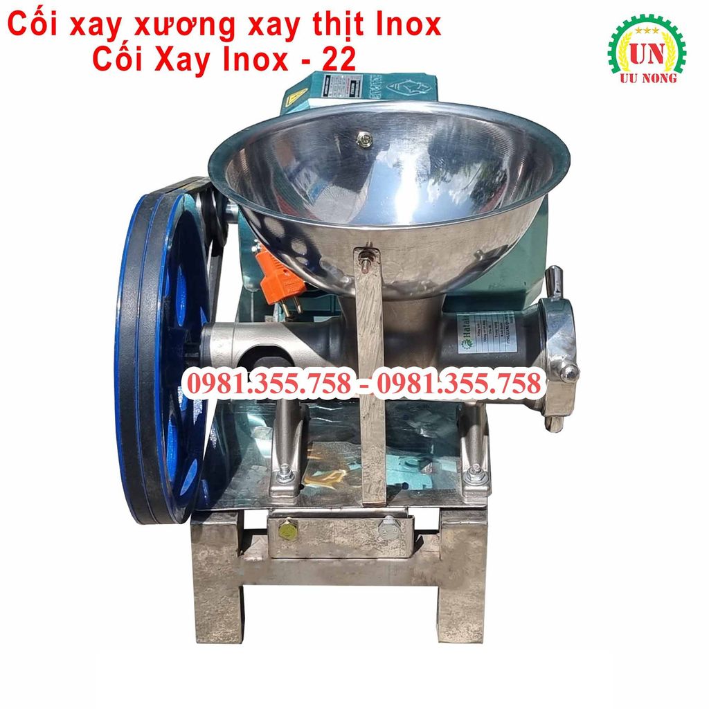 Máy xay thịt xay xương inox cối 22