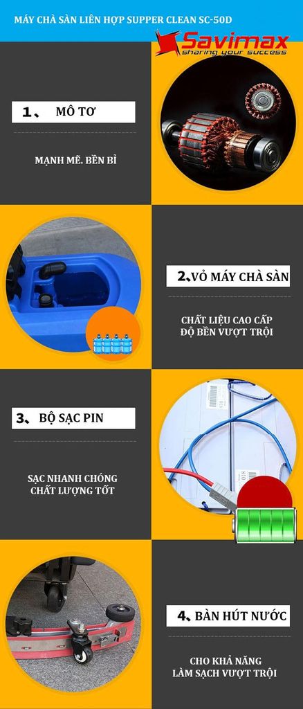 Máy chà sàn liên hợp Supper Clean SC-50D