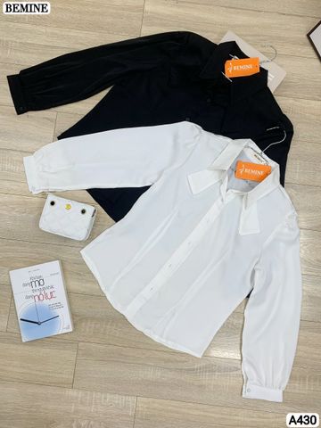 Áo sơ mi nữ tay dài nơ cổ A430