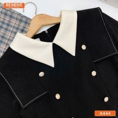 Áo kiểu BEMINE cổ V đính cúc dáng peplum-A444