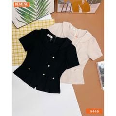 Áo thiết kế BEMINE cổ tròn dáng peplum A446