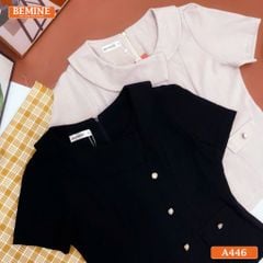 Áo thiết kế BEMINE cổ tròn dáng peplum A446