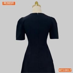 Đầm thiết kế BEMINE cổ tròn họa tiết lá dáng chữ A phù hợp đi làm, đi chơi-MT10017