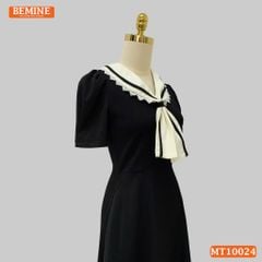 Đầm thiết kế BEMINE cổ cavat viền ren dáng chữ A phù hợp đi làm, đi chơi-MT10024