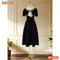 Đầm thiết kế BEMINE cổ cavat viền ren dáng chữ A phù hợp đi làm, đi chơi-MT10024