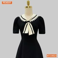 Đầm thiết kế BEMINE cổ cavat viền ren dáng chữ A phù hợp đi làm, đi chơi-MT10024