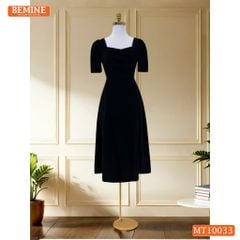 Đầm thiết kế BEMINE cổ tim dáng dài chéo ngực đính cúc phù hợp đi làm, đi dạo phố-MT10033