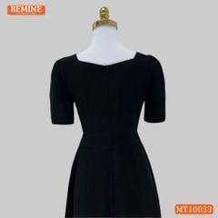 Đầm thiết kế BEMINE cổ tim dáng dài chéo ngực đính cúc phù hợp đi làm, đi dạo phố-MT10033