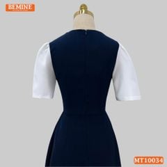 Đầm thiết kế BEMINE cổ tròn phối cách điệu dáng chữ A phù hợp đi làm, đi chơi-MT10034