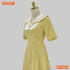 Đầm thiết kế BEMINE cổ thủy thủ viền bèo dáng chữ A phù hợp đi làm, đi dạo phố-MT10035