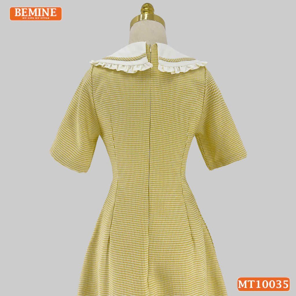 Đầm thiết kế BEMINE cổ thủy thủ viền bèo dáng chữ A phù hợp đi làm, đi dạo phố-MT10035