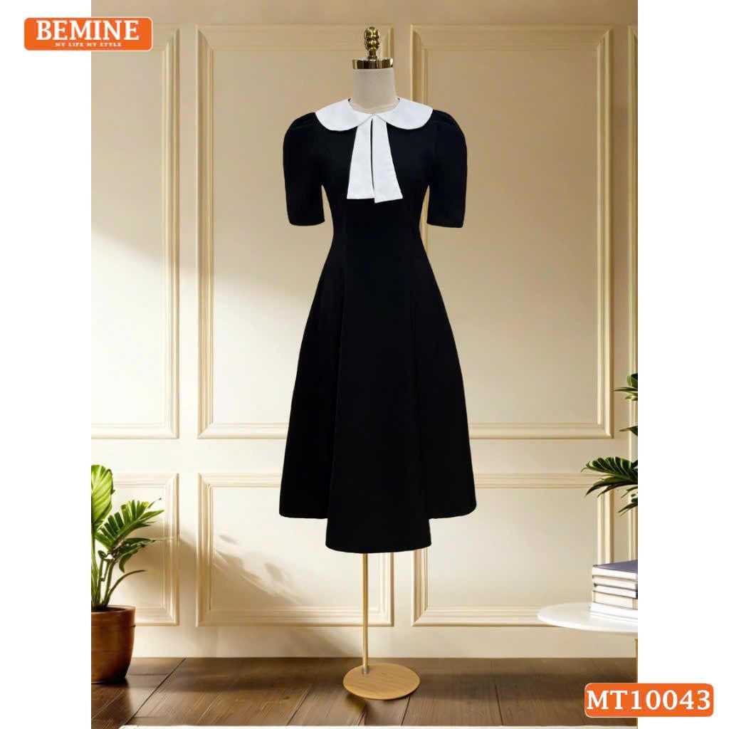 Đầm thiết kế BEMINE cổ sen có nơ dáng chữ A phù hợp đi làm, đi chơi-MT10043