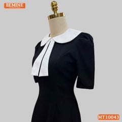 Đầm thiết kế BEMINE cổ sen có nơ dáng chữ A phù hợp đi làm, đi chơi-MT10043