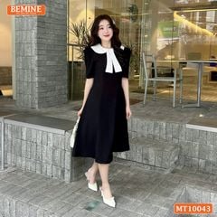 Đầm thiết kế BEMINE cổ sen có nơ dáng chữ A phù hợp đi làm, đi chơi-MT10043
