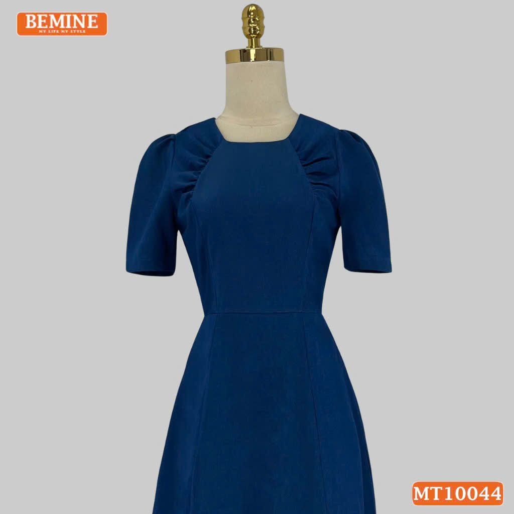 Đầm thiết kế BEMINE cổ tròn nhún ngực hai bên dáng chữ A phù hợp đi làm-MT10044