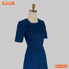 Đầm thiết kế BEMINE cổ tròn nhún ngực hai bên dáng chữ A phù hợp đi làm-MT10044