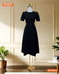 Đầm thiết kế BEMINE cổ tròn nhún ngực hai bên dáng chữ A phù hợp đi làm-MT10044