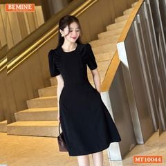 Đầm thiết kế BEMINE cổ tròn nhún ngực hai bên dáng chữ A phù hợp đi làm-MT10044