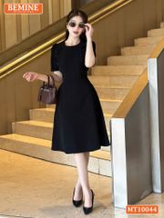 Đầm thiết kế BEMINE cổ tròn nhún ngực hai bên dáng chữ A phù hợp đi làm-MT10044