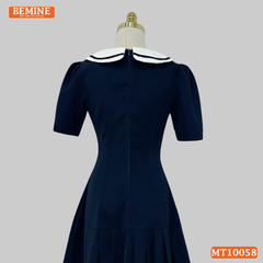 Đầm thiết kế BEMINE cổ thủy thủ phối viền dáng chữ A phù hợp đi làm, đi chơi-MT10058