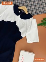 Đầm thiết kế BEMINE cổ sen phối viền gợn sóng dáng chữ A phù hợp đi làm, đi tiệc-MT10076
