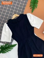 Đầm thiết kế BEMINE cổ sen phối viền gợn sóng dáng chữ A phù hợp đi làm, đi tiệc-MT10076