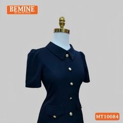 Đầm thiết kế BEMINE cổ đức đính cúc dáng chữ A tùng váy đuôi cá xếp ly phù hợp đi làm, đi tiệc-MT10084