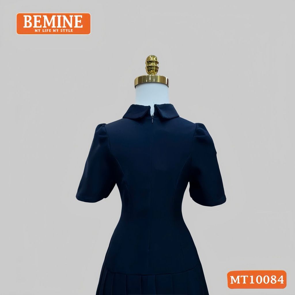 Đầm thiết kế BEMINE cổ đức đính cúc dáng chữ A tùng váy đuôi cá xếp ly phù hợp đi làm, đi tiệc-MT10084