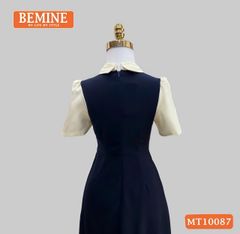Đầm thiết kế BEMINE cổ đức phối xếp ly giả yếm dáng chữ A phù hợp đi làm, đi chơi-MT10087