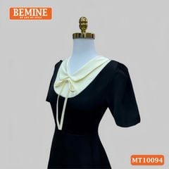 Đầm thiết kế BEMINE cổ sen phối dây nơ dáng chữ A phù hợp đi làm, đi chơi-MT10094