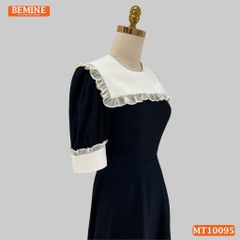 Đầm thiết kế BEMINE cổ thủy thủ phối viền bèo dáng chữ A tay lỡ phù hợp đi làm, đi chơi-MT10095