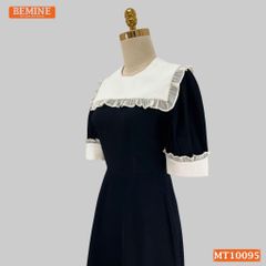 Đầm thiết kế BEMINE cổ thủy thủ phối viền bèo dáng chữ A tay lỡ phù hợp đi làm, đi chơi-MT10095